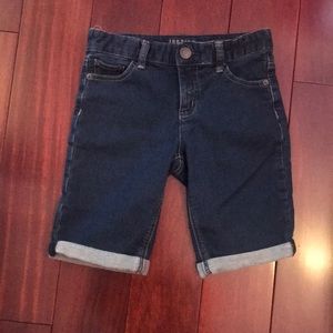 Justice Bermuda dark wash denim shorts